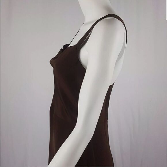 J. Crew Size 4 Brown Silk Tricotine Robin Short Dress Formal Crisscross Straps - Picture 6 of 10